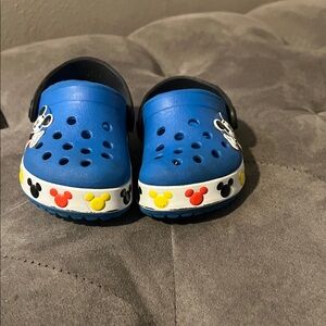 Crocs Disney Kids Blue Water Shoes with Mickey Mouse Accents